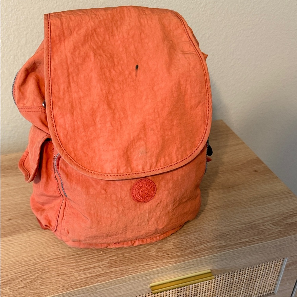 Kipling Orange Everyday Backpack with Interior Zip Pocket